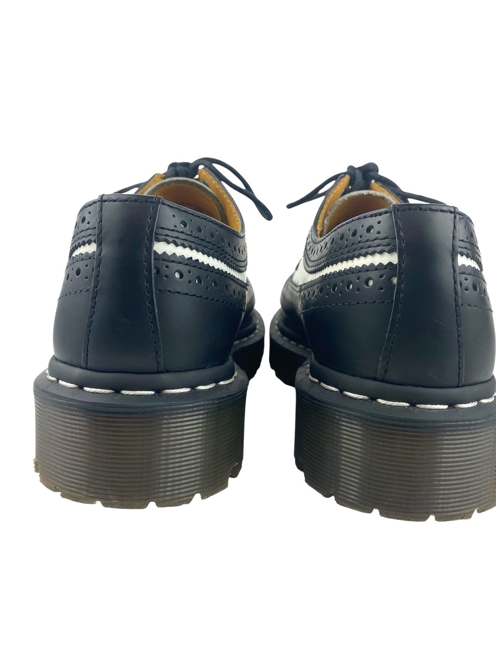 Dr. Martens 3989 Bex Smooth Leather Brogue Shoes Black White Mens 7 Womens 8 - Picture 6 of 14
